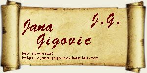 Jana Gigović vizit kartica